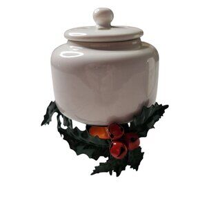Vintage Dept 56 VTG Holly Bell Simmer Potpourri POT Stand with Jingle Bells